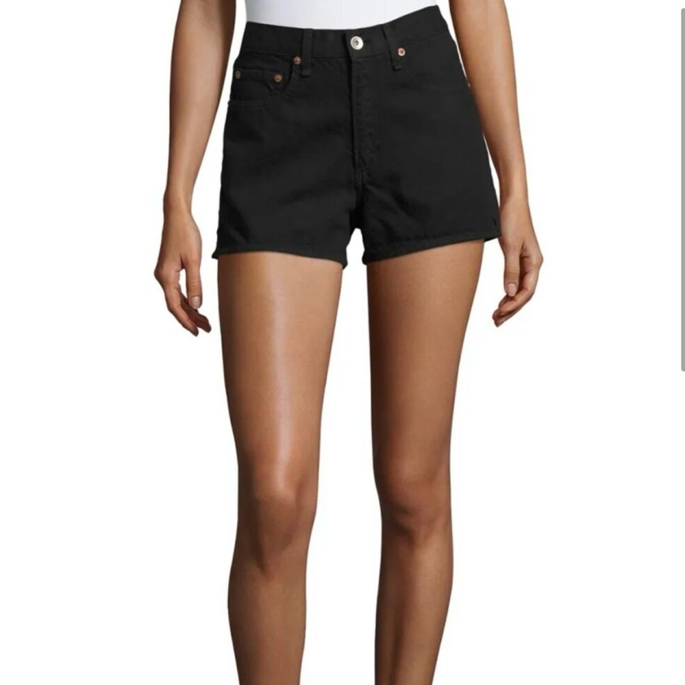 Rag & Bone High Waist Black Denim Shorts